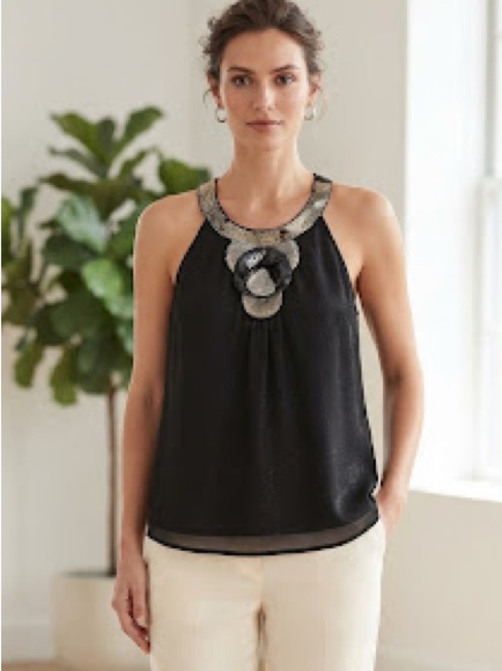Black tank top with sequins